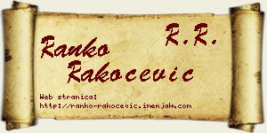 Ranko Rakočević vizit kartica